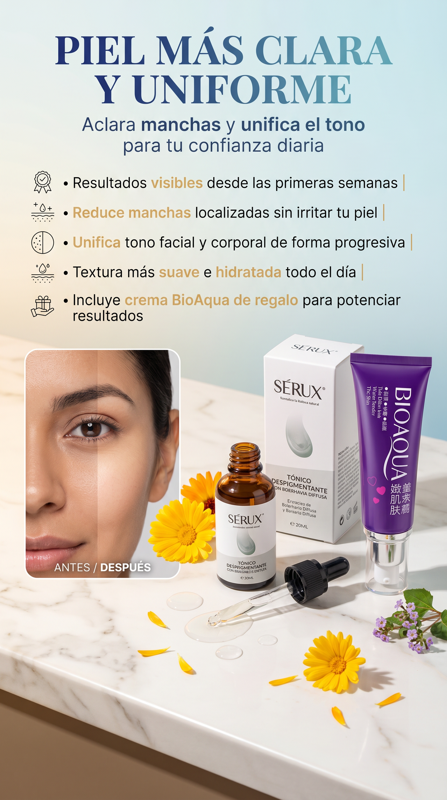 Tratamiento Aclarado Corporal Y Facial SUPER OFERTA SOLO POR HOY! PAGA 1 Y RECIBE 1 REGALO GRATIS!