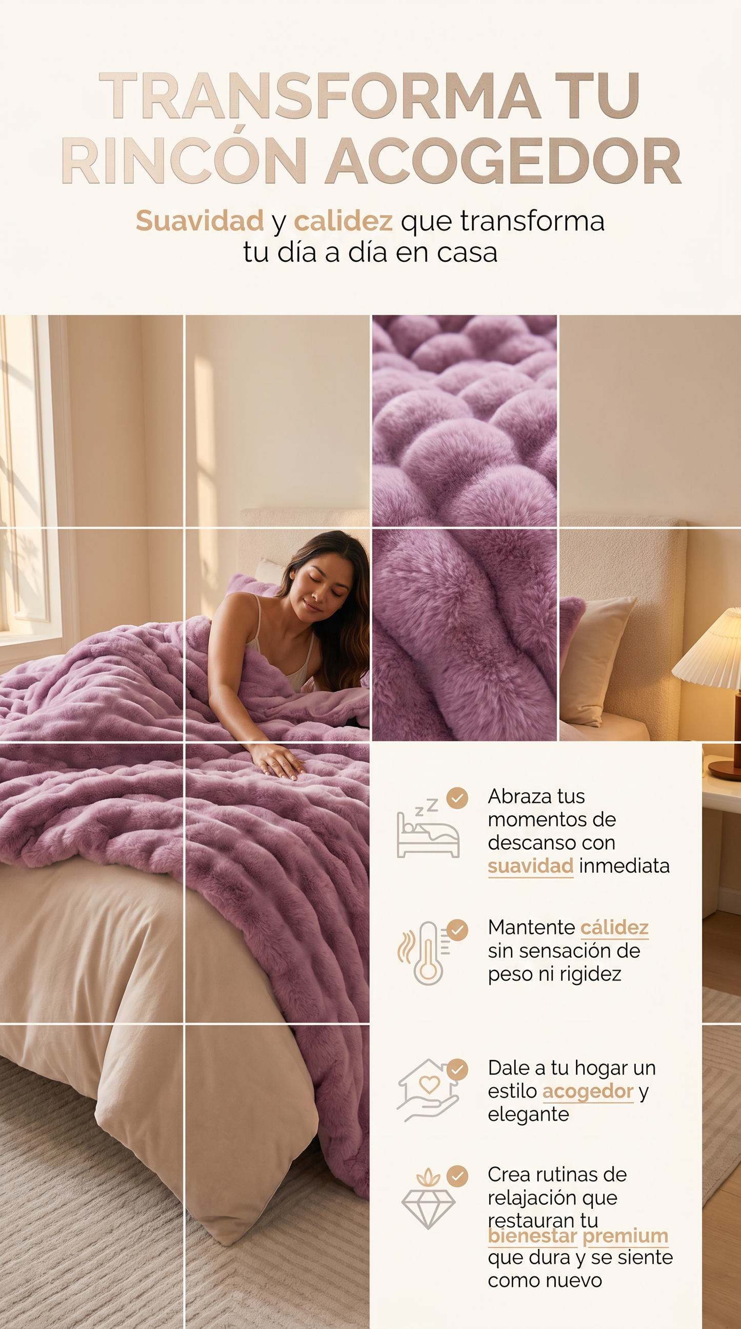 Cobija Piel De Conejo 1500gr- !OFERTA SOLO POR HOY! ESCOGE TU COLOR FAVORITO: