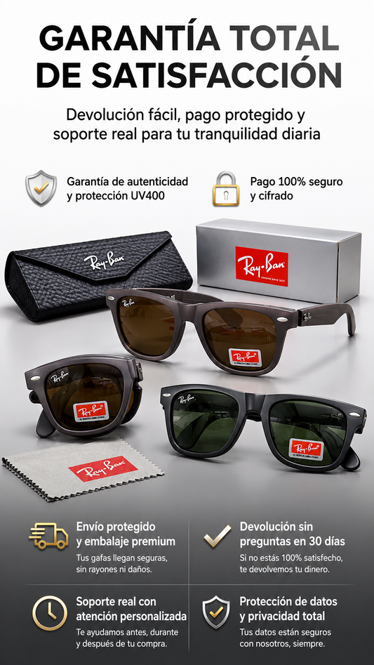 Rayban plegables LUXURY - OFERTA SOLO POR HOY-LLEVA 2 POR UN PRECIO ESPECIAL+ ESTUCHE Y PAÑO DE LUJO GRATIS