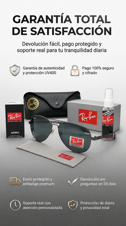 Gafas rayban AVIATOR LUXURY- OFERTA SOLO POR HOY- PAGA 1 LLEVA 2+ ESTUCHE Y PAÑO DE LUJO GRATIS