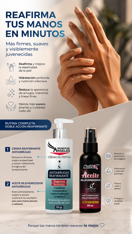 Crema Reafirmante ANGELES para manos + 1 SERUM GRATIS - !!SOLO HOY!!