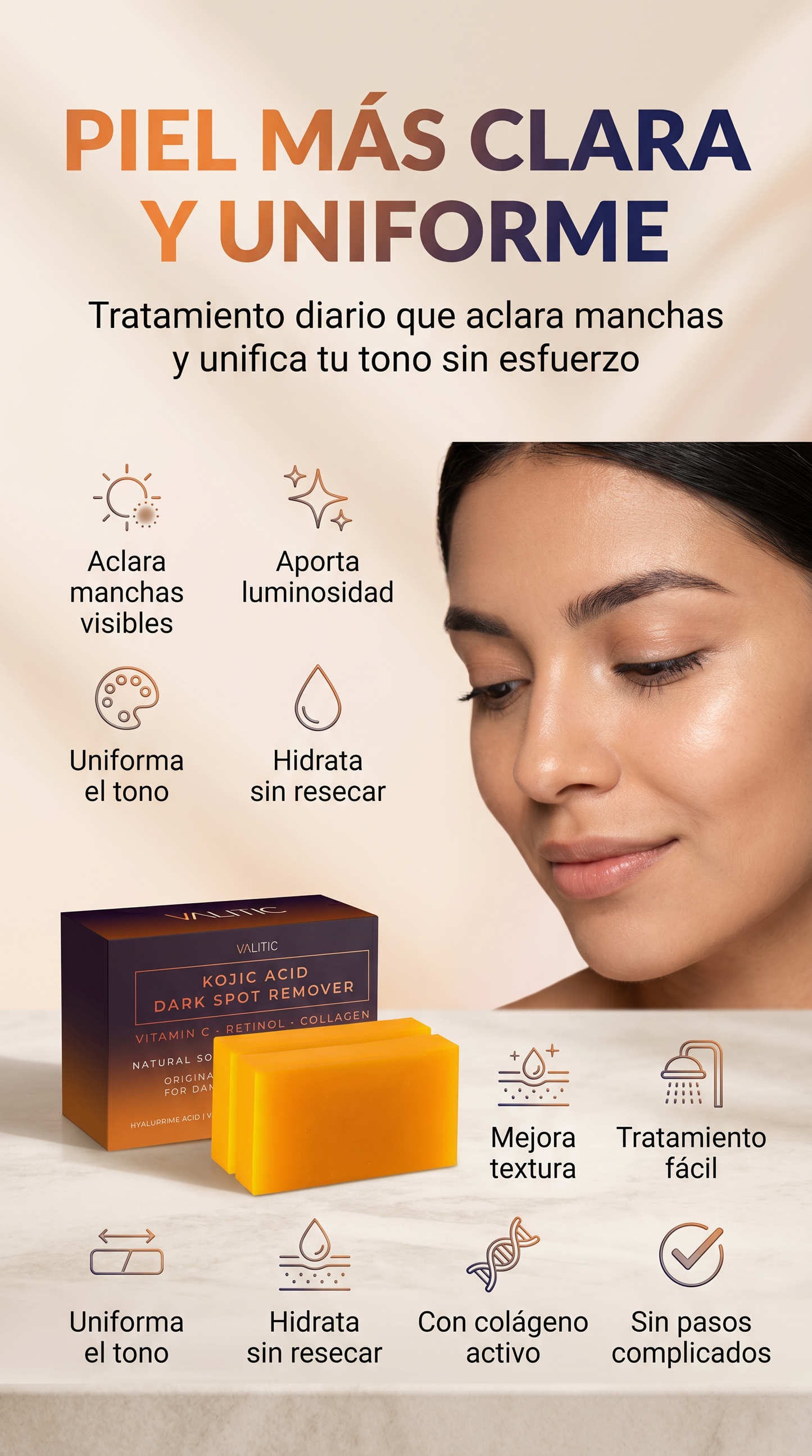 Jabon Con Acido Kojico Valtic Glutatione OFERTA ESPECIAL SOLO POR HOY- !COMPRA 1 Y LLEVA 2!